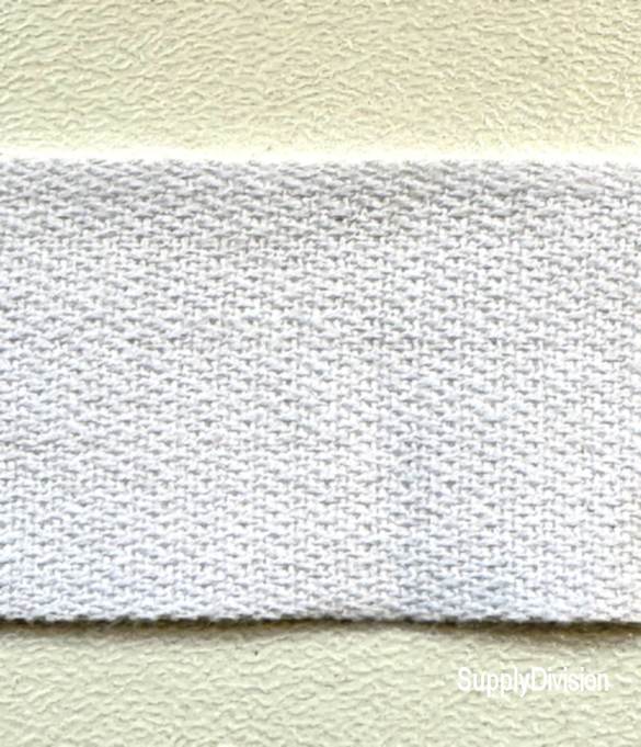 13mm Plain Weave Optical White cotton tape